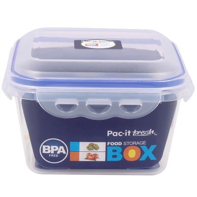 Pac-it Fresh 3-Pack Clear Plastic Food Storage Container w Lids BPA Free Pac-it Fresh 3-Pack Clear Plastic Food Storage Container w Lids BPA Free